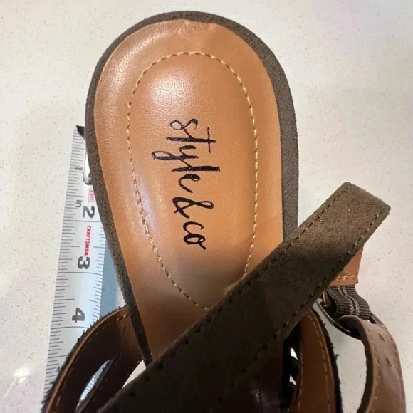 Style & Co Olive Suede Slingback Heels Size 10 - Picture 7 of 16
